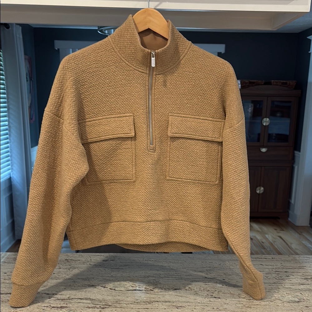CALIA Women’s Tan Half-Zip Sweater